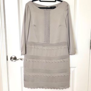 Banana Republic Champagne Tiered 3/4 Sleeve Dress